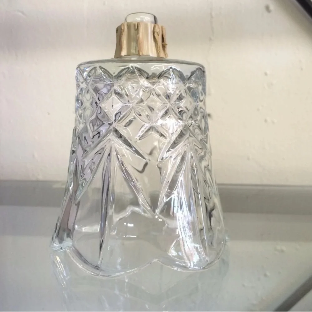 1/ Home Interiors Clear Cut Glass Diamond Pattern Votive Candle Holders